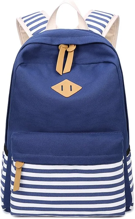 Abshoo Causal Canvas Stripe Backpack Cute Teen Backpacks For Girls School Bag