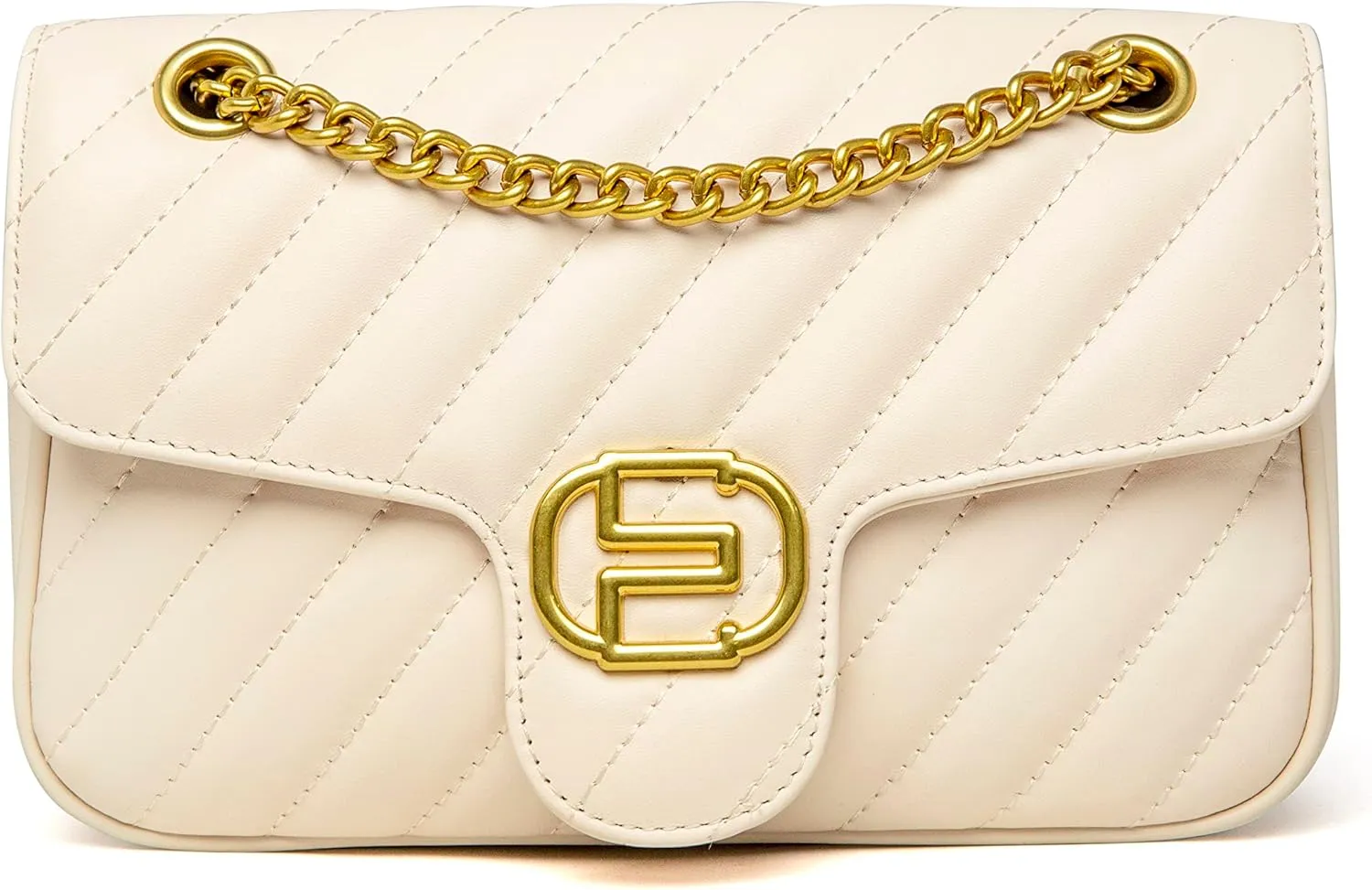Chrysansmile Quilted Crossbody Bags Genuine Leather Purses for Women Trendy Medium Shoulder Bag with Chain