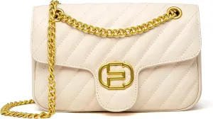 Chrysansmile Quilted Crossbody Bags Genuine Leather Purses for Women Trendy Medium Shoulder Bag with Chain