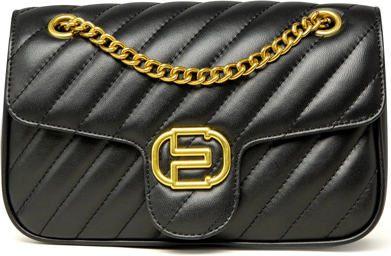 Chrysansmile Quilted Crossbody Bags Genuine Leather Purses for Women Trendy Medium Shoulder Bag with Chain