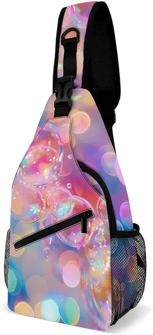 Colorful Bubbles Magic Fashion Chest Bag for Men Small Sling Bag Backpack Crossbody Travel Hiking Daypack