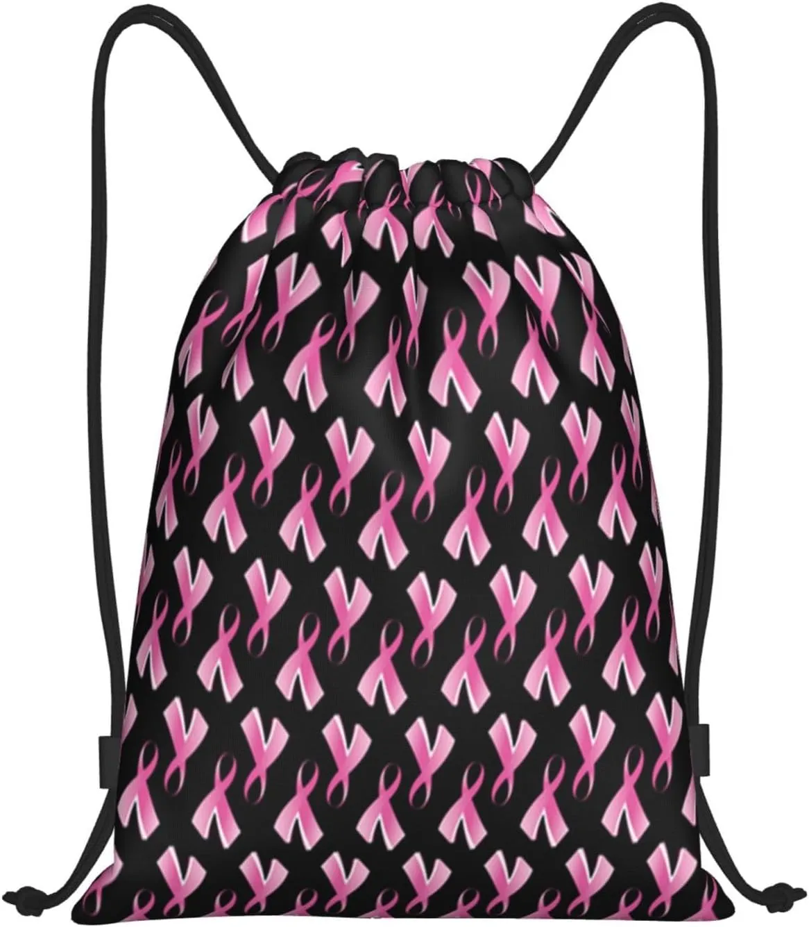 Drawstring BackPacks with Pocket Breast Cancer Print Sports Gym Bag