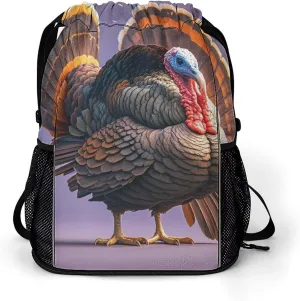 Drawstring Gym Bag,Thanksgiving Turkey Print Drawstring Backpack,Sports Gym Backpack with Mesh Pocket String Bag for Women Men