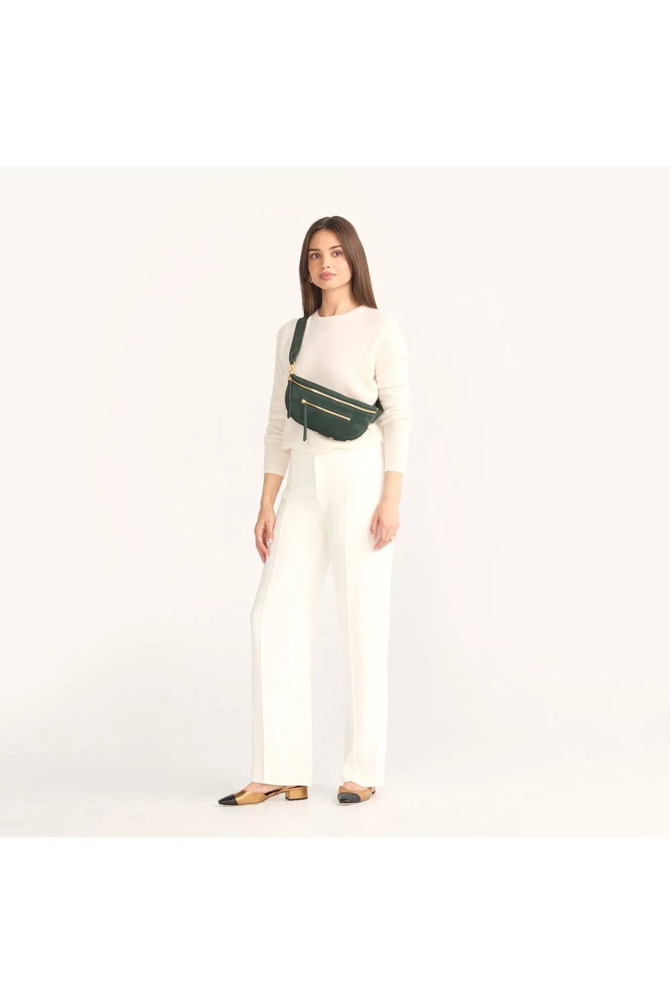 Hammitt Charles Medium Belt Bag 18065 | Green Room Suede