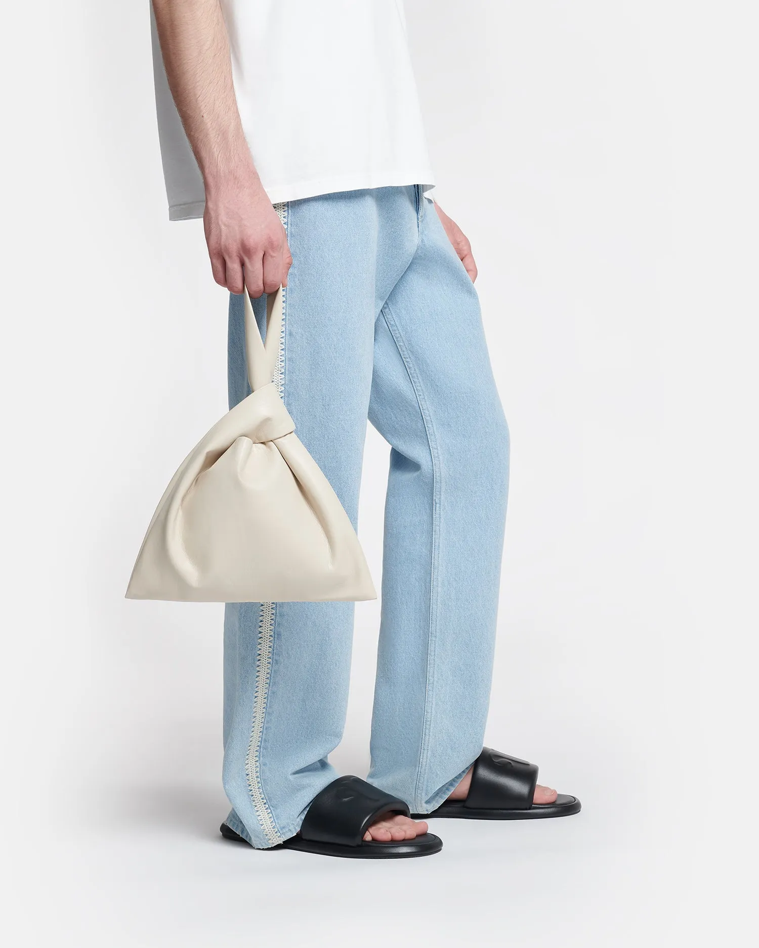 Jen - Okobor™ Alt-Leather Clutch Bag - Creme