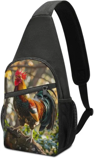 Morning Rooster Cock Crossbody Bags for Women Men Sling Bag Bakpack Shoulder Bag Travel Hiking Daypack