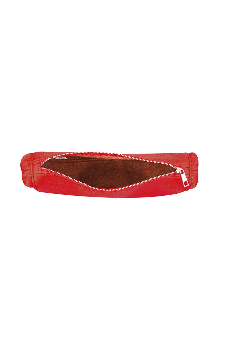 The House of Ganges - Cushy Vegan Leather Shoulder Bag (Handmade Monogram) Trapunto Bright Red